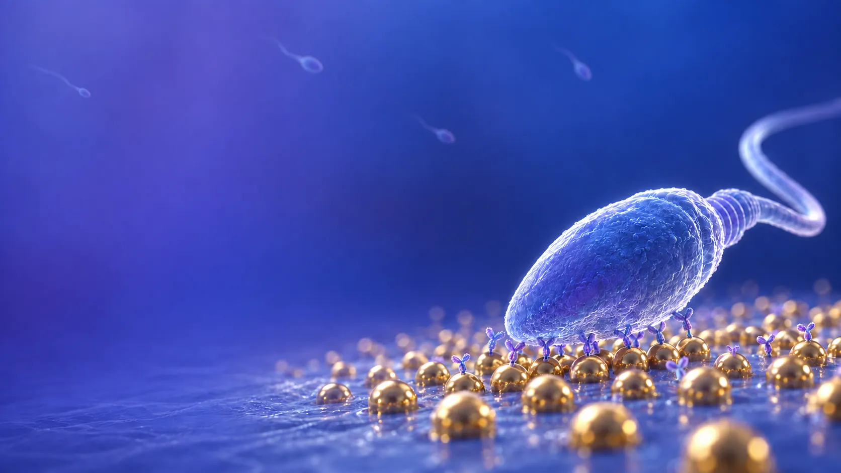 Molecular illustration: a capture molecule bound to phosphatidylserine at a cell membrane